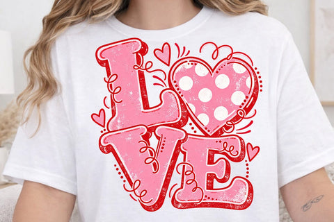 Retro Valentine Love Sublimation PNG Design SVG DesignDestine 