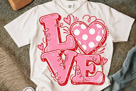 Retro Valentine Love Sublimation PNG Design SVG DesignDestine 