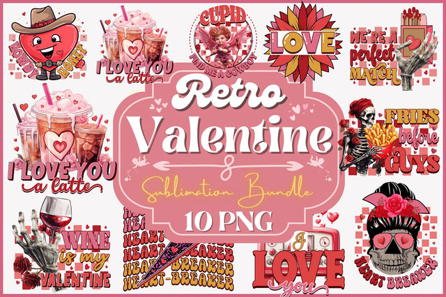 Retro Valentine Sublimation Bundle Sublimation Regulrcrative 