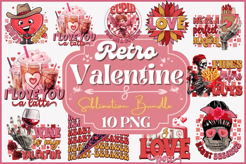 Retro Valentine Sublimation Bundle Sublimation Regulrcrative 
