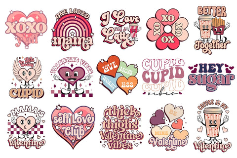 Retro Valentine Sublimation Bundle Vol.2 Sublimation CraftLabSVG 