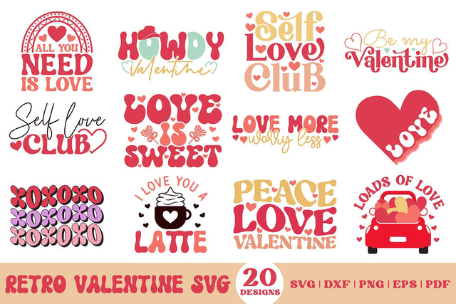 Retro Valentine SVG Bundle SVG CraftLabSVG 
