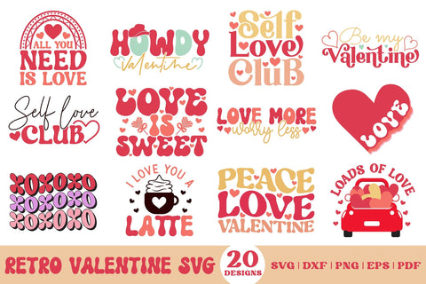 Retro Valentine SVG Bundle SVG CraftLabSVG 