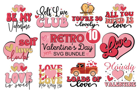 Retro Valentine SVG Bundle SVG Designangry 
