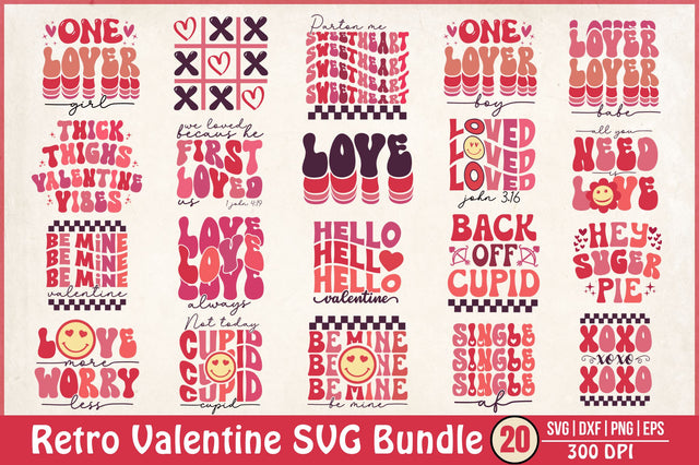 Retro Valentine SVG Bundle SVG Regulrcrative 