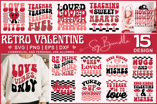 Retro Valentine Svg Bundle SVG Regulrcrative 