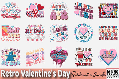 Retro Valentine's Day Sublimation Bundle Sublimation SVGArt 