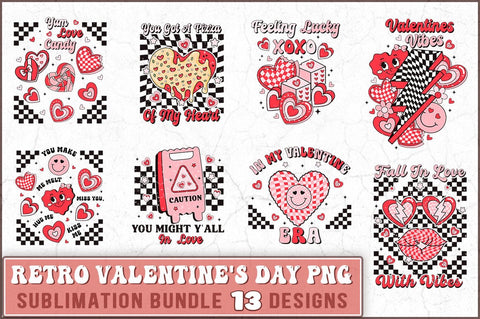 Retro Valentine's Day Sublimation Bundle SVG Shetara Begum 