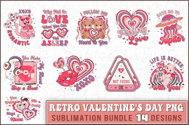 Retro Valentine's Day Sublimation Bundle SVG Shetara Begum 