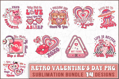 Retro Valentine's Day Sublimation Bundle SVG Shetara Begum 