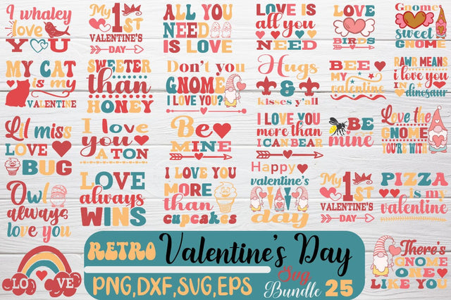 Retro Valentine's Day SVG Bundle SVG Angelina750 