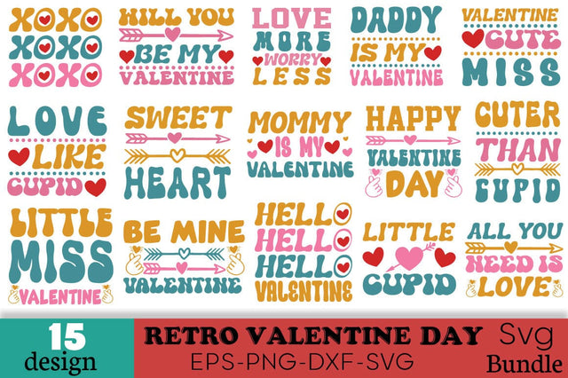 Retro Valentine’s Day SVG Bundle SVG Angelina750 