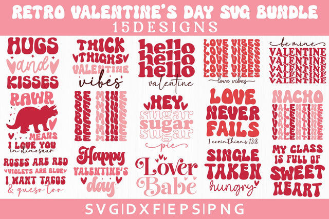 Retro Valentine's Day SVG Bundle SVG Crafty Ideas 