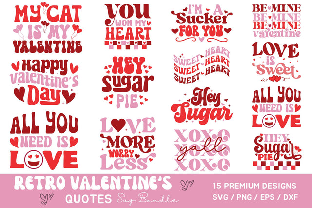 Retro Valentines Day SVG Bundle SVG Regulrcrative 