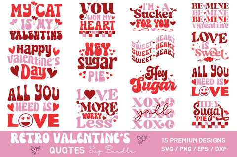 Retro Valentines Day SVG Bundle SVG Regulrcrative 