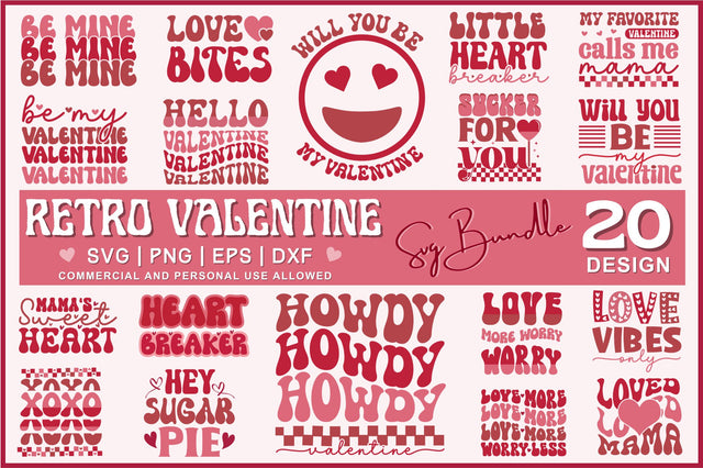 Retro Valentines Day SVG Bundle SVG Regulrcrative 
