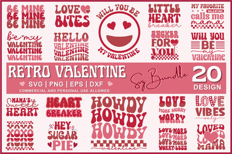 Retro Valentines Day SVG Bundle SVG Regulrcrative 