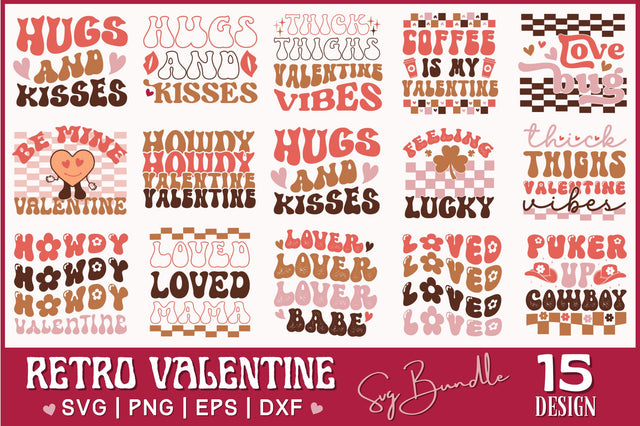 Retro Valentine's Svg Bundle SVG Regulrcrative 