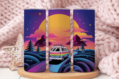 Retro Van Sunset 20oz Tumbler Wrap Sublimation DesignSVG 