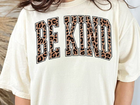 Retro Varsity Be Kind Leopard Print: Sublimation Design SVG DesignDestine 