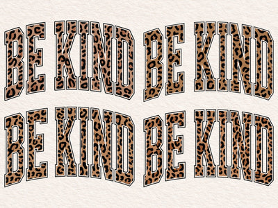 Retro Varsity Be Kind Leopard Print: Sublimation Design SVG DesignDestine 