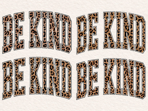 Retro Varsity Be Kind Leopard Print: Sublimation Design SVG DesignDestine 