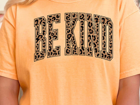 Retro Varsity Be Kind Leopard Print: Sublimation Design SVG DesignDestine 