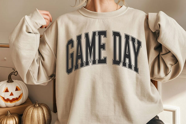 Retro Varsity Game Day SVG PNG: Black and White Design SVG DesignDestine 
