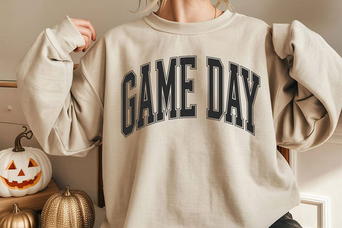 Retro Varsity Game Day SVG PNG: Black and White Design SVG DesignDestine 