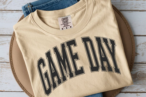 Retro Varsity Game Day SVG PNG: Black and White Design SVG DesignDestine 