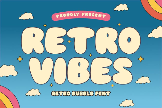 Retro Vibes - Retro Bubble Font Font Masyafi Studio 