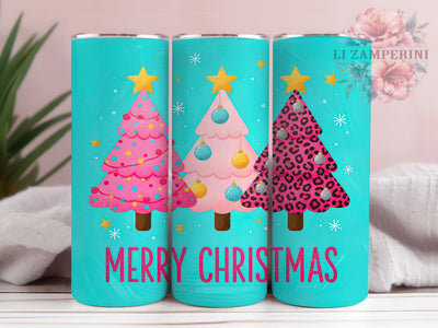 Retro Vintage Christmas Trees Tumbler, Merry Christmas Wrap, Vintage Holiday Sublimation, Festive Retro Cup, 20Oz Skinny Tumbler Wrap, Classic Christmas Mug, Nostalgic Holiday Design Sublimation Li Zamperini 