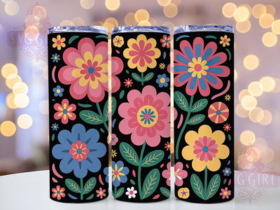 Retro Vintage Floral Tumbler, Template Flower, Vintage Style, Bold Pattern, Whimsical Art, 20Oz Tumbler, Sublimation Wrap Sublimation SvggirlplusArt 