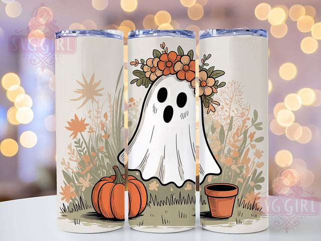 Retro Vintage Ghost Halloween Tumbler, Vintage Ghost Cup, 20Oz Sublimation Wrap, Classic Halloween Mug, Retro Spooky Drinkware, Old School Ghost Tumbler, Vintage Halloween Design Sublimation SvggirlplusArt 