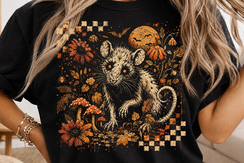 Retro Vintage Halloween Rat PNG Design SVG DesignDestine 