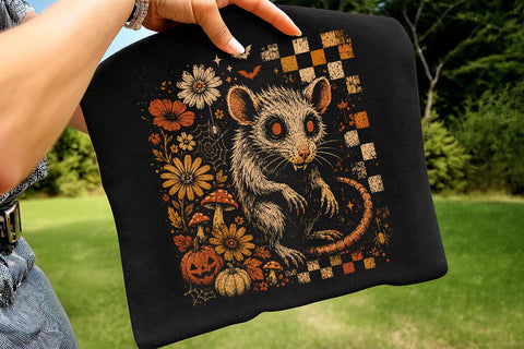 Retro Vintage Halloween Rat PNG Design SVG DesignDestine 