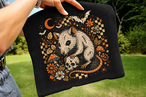 Retro Vintage Halloween Rat PNG Design SVG DesignDestine 