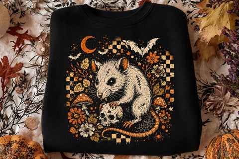 Retro Vintage Halloween Rat PNG Design SVG DesignDestine 