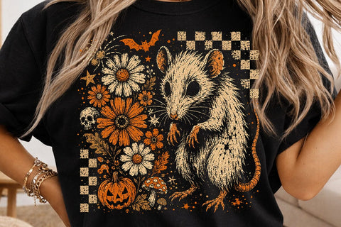 Retro Vintage Halloween Rat PNG Design SVG DesignDestine 
