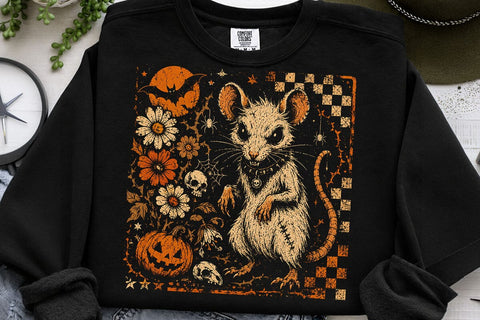 Retro Vintage Halloween Rat PNG Design SVG DesignDestine 