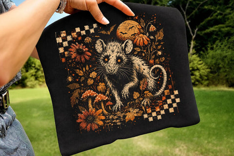 Retro Vintage Halloween Rat PNG Design SVG DesignDestine 