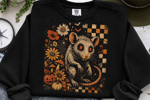Retro Vintage Halloween Rat PNG Design SVG DesignDestine 