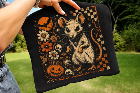 Retro Vintage Halloween Rat PNG Design SVG DesignDestine 