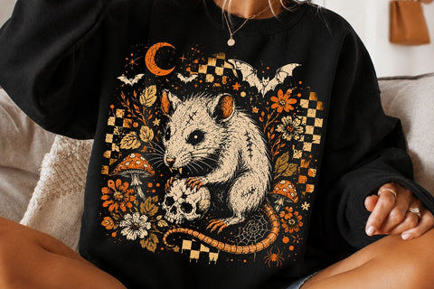 Retro Vintage Halloween Rat PNG Design SVG DesignDestine 