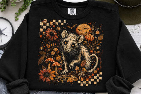 Retro Vintage Halloween Rat PNG Design SVG DesignDestine 