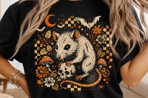 Retro Vintage Halloween Rat PNG Design SVG DesignDestine 