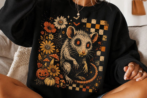Retro Vintage Halloween Rat PNG Design SVG DesignDestine 