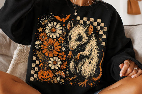 Retro Vintage Halloween Rat PNG Design SVG DesignDestine 