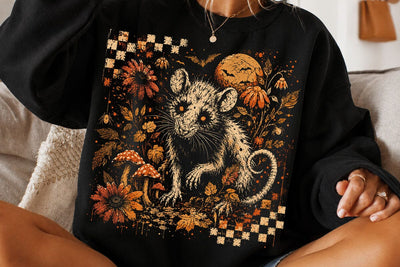 Retro Vintage Halloween Rat PNG Design SVG DesignDestine 