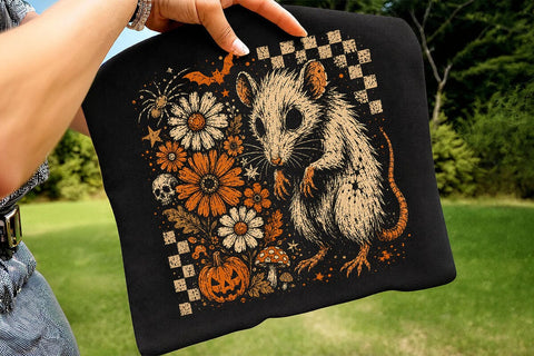 Retro Vintage Halloween Rat PNG Design SVG DesignDestine 